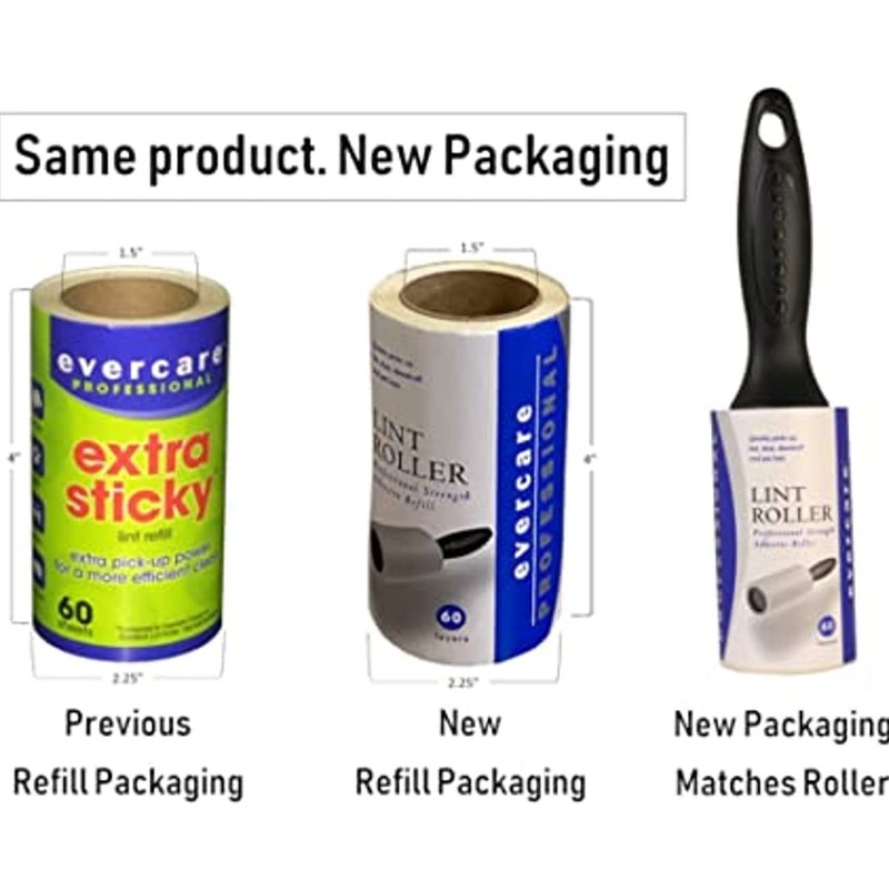 Evercare Extra Sticky Roller Refill, 180 Sheets, 60 Count (Pack