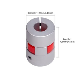 Sinoblu Aluminium Plum Flexible Shaft Coupling D30L42 bore 8mm to 16mm Motor Connector Flexible Coupler for 3D Printer CNC Machine and Servo Stepped Motor