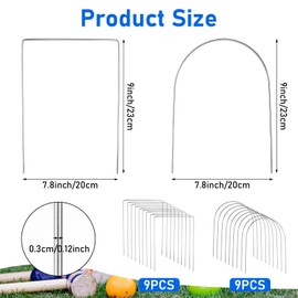 18 Pcs Croquet Wickets Replacement for Croquet 9 x 7.8 Inch Metal Croquet Hoops with Galvanized Rustproof Arch Croquet Wicket Square Wickets Replacement for Lawn Backyard Outdoor Croquet Game