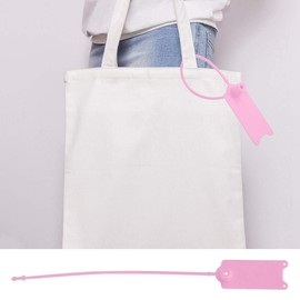 100Pcs Plastic Tamper Seals Self Locking Security Tag Self Locking Tie Decorative Label Tag Plastic Tags for Clothes Suitcase Shoes Bag(Pink)