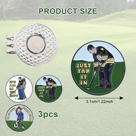Tibapla 3 Golf Ball Markers Magnetic Hat Clip, Golf Hat Clip Marker, Golf Marker Hat Clip, Golf Ball Marker Hat Cap Clips, Golf Ball Marker Clip Magnetic