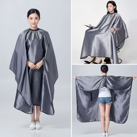 XDONEF Barber Cape with Hand Holes Waterproof Hair Cutting Cape for Women Haircut Cape with Adjustable Metal Clip Hairdresser Salon Cape for Adults Unisex 55x63 Gray