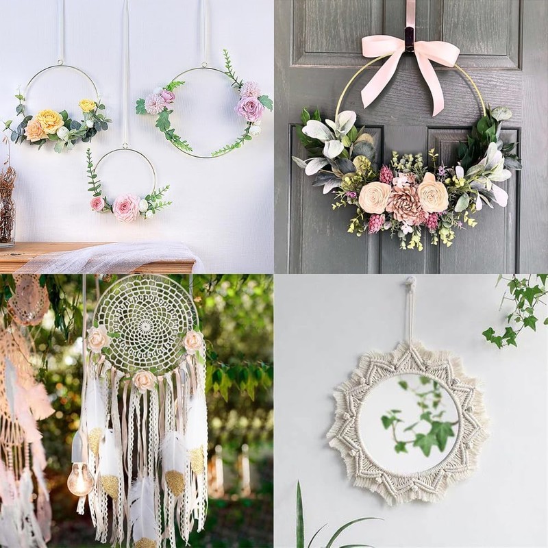 30Pcs Macrame Hoops Ring, BetterJonny 4 Inch Metal Craft Rings