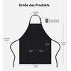 LATRAT 2 Pieces Adjustable Apron, Waterproof Cooking Apron with Pockets,