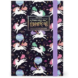 Legami - Daily Calendar 2024-2025, Unicorn, 16 Months, Medium, Diary from September 2024 to December 2025, Closure with Elastic Band, FSC Certified Paper, Monthly Planner, 12 x 18 cm, Unicorn