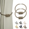 BEL AVENIR Magnetic Curtain Tiebacks, Decorative Drapery Holdbacks Modern Woven