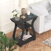 FROMJBEST End Table with Charging Station, Side Table with USB