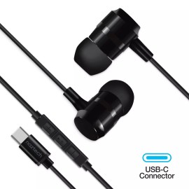 Naztech Platinum High Fidelity USB-C Earbuds - Black