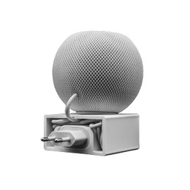 Generisch Designer Carousel Holder for HomePod Mini (White) Screwless Wall Mount for Socket, Sturdy Wall Mount with Cable Management