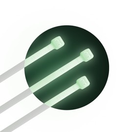 ERKO Fluorescent Cable Ties 200 mm x 3.6 mm Pack of 100 White Weatherproof, High Visibility Organisation and Events, for DIY Projects and Creative Crafts, UV-Resistant