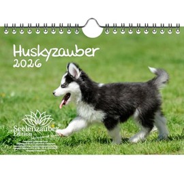 Huskyzauber DIN A5 Calendar for 2026 Puppies and Dogs Seelenzauber