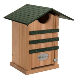 JCS Wildlife Screech Owl & Saw-Whet Owl House – Cedar Nesting Box, Poly Lumber Roof, Handcrafted in USA, Weather-Resistant, Easy Clean