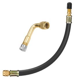 Mellbree Tire Valve Extensions, 8.25 Inch Flexible Schrader Tire Valve Stem Extension with 90 Degree Schrader Tire Valve Stem Extension Adaptor Compatible for Harleys, RV, Bicycles, Motorcycles（2pcs）