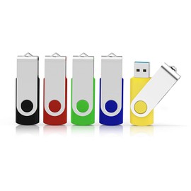 USB 3.0 Flash Drive 32GB, Aiibe 5 Pack 32 GB USB Flash Drives USB Memory Stick Thumb Drives Data Storage USB Drive 3.0 32G (5PCS, Black/Red/Blue/Green/Yellow)