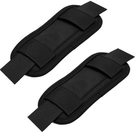 2 Pack Shoulder Strap Pads for Bags, Extra Thick Shoulder Straps for Luggage, Guitar, and Laptop Bags, Universal Replacement Shoulder Pad with Hook and Loop Design, Black