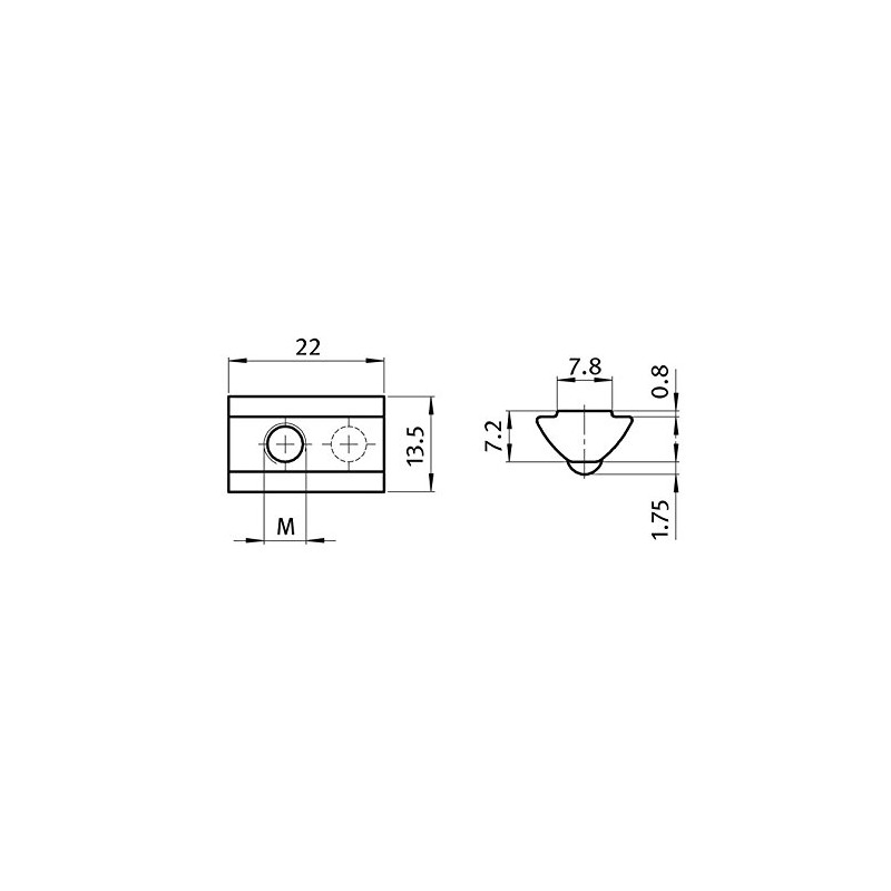 10x T-Slot Nut V 8 St Slot 8 - Type