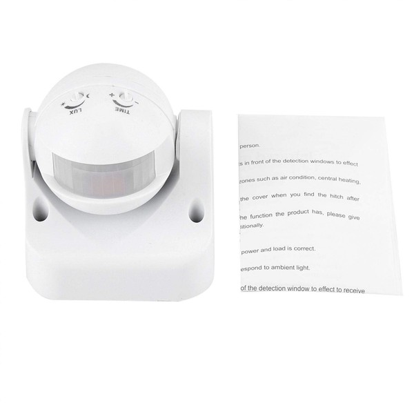 AC110-240V Infrared Sensor Switch, Motion Sensor Switch, Automatic Motion Sensor Switch for Lighting Fixture, Intelligent Human Induction Switch, Outdoor/Indoor Security, Adjustable Angle, Hallway, Toilet, Stairs, Balcony