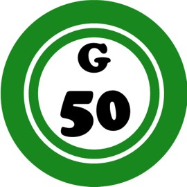 Kiwi Gifts G 50 G50 Bingo Ball - 3 Inch Circle Sticker 3" x 3" - Hobby Number Board Lucky