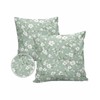 Outdoor Waterproof Pillow Covers Farmhouse Camellia Flower On Sage Green