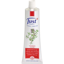 JUST Time Cream, 3.4 fl oz (100 ml), Whole Body, Natural Herbal Cream, Natural Ingredients, Herbs, Thyme, Skin Care, Moisturizing, Dry, Sensitive Skin, Hand Cream, Body Cream