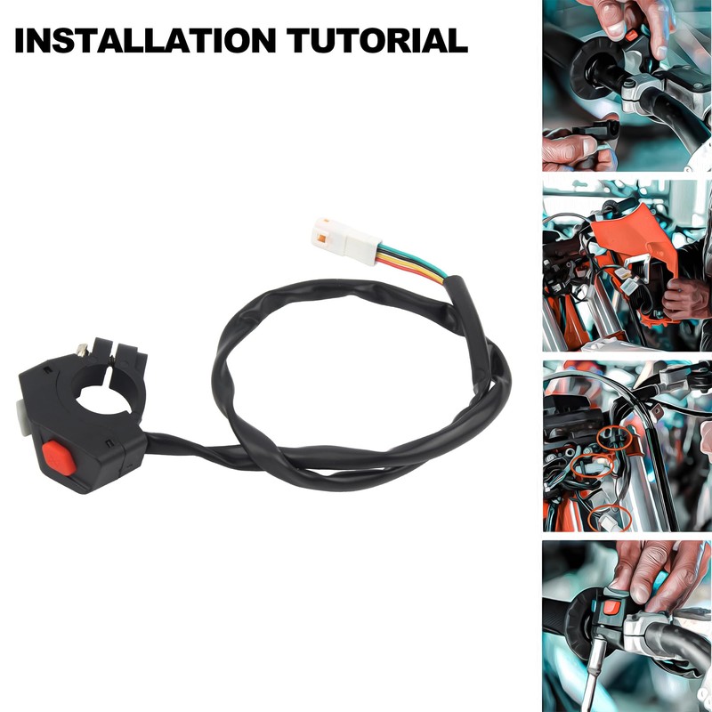 ABCERRSI Motorcycle Handlebar Switch,Dirt Bike Start Switch Engine Stop Button