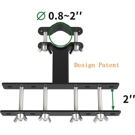 Patio Umbrella Holder - Heavy Duty Outdoor Umbrella Mount Attaches to Railing Maximizing Patio Space, Bench Buddy Umbrella Holder Fixed Clip Umbrella Clamp，2 Pack