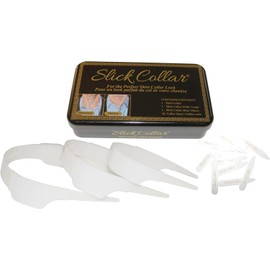 Slick Collar Juego de Bonificación de Soporte de Cuello de Camisa Ajustable con Collar Stays para Cuellos de Camisa Rígidospara Camisas de Hombres y Mujeres en Paquete de Almacenamiento EDC Premium