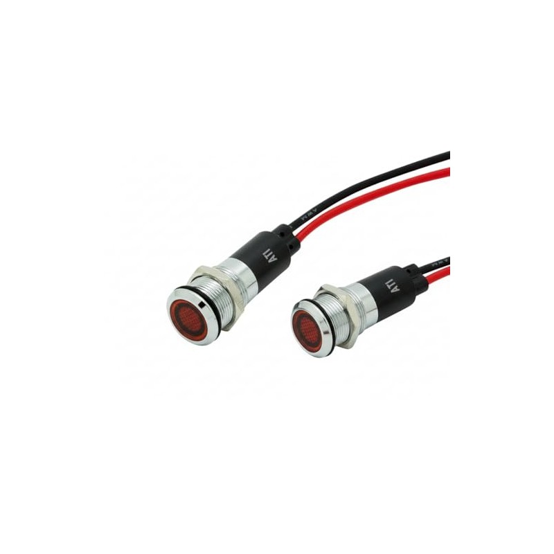 Alpinetech PL12M 12mm 1/2" 48V AC/DC LED Metal Signal Indicator
