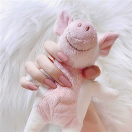 YienDoo Round Head Matte False Nail Frosted Light Pink Artificial Nails Ballerina Acrylic Press on Nails Full Cover Pure Color Fake Nails for Women and Girls（24Pcs）