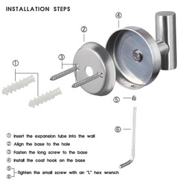 Bath Towel Hooks Robe Hook Holder Wall Mount Heavy Duty Wall Hooks SUS 304 Stainless Steel Coat Hook Closet Door for Bathroom Bedroom Hotel Kitchen Garage Pool 4 Pack (Silver)