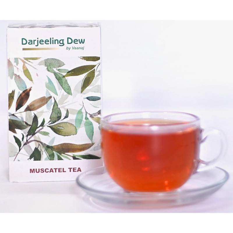 Darjeeling Dew Muscatel Tea by Vaanaj, Premium Loose Leaf Black