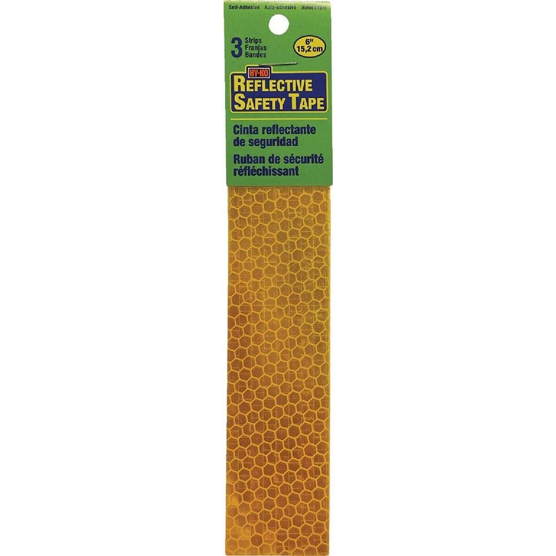 HY-KO Products TP-3Y Reflective Adhesive Strips, 6", Yellow