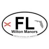 US Decal, Inc. Wilton Manors, Florida Oval Sticker with State