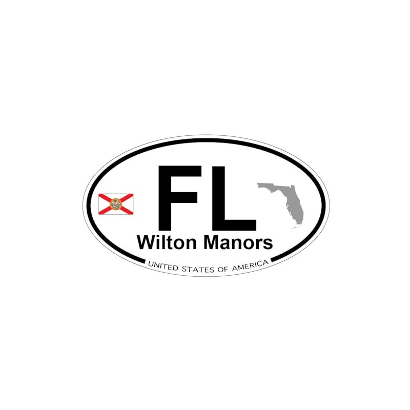 US Decal, Inc. Wilton Manors, Florida Oval Sticker with State