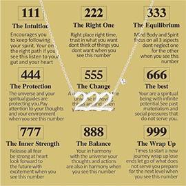 COLORFUL BLING Angel Number Necklace 111 222 333 444 555 666 777 888 999 Necklace with Cubic Zircon Lucky Number Pendant Choker Numerology Jewelry Birthday Gift-silver 222