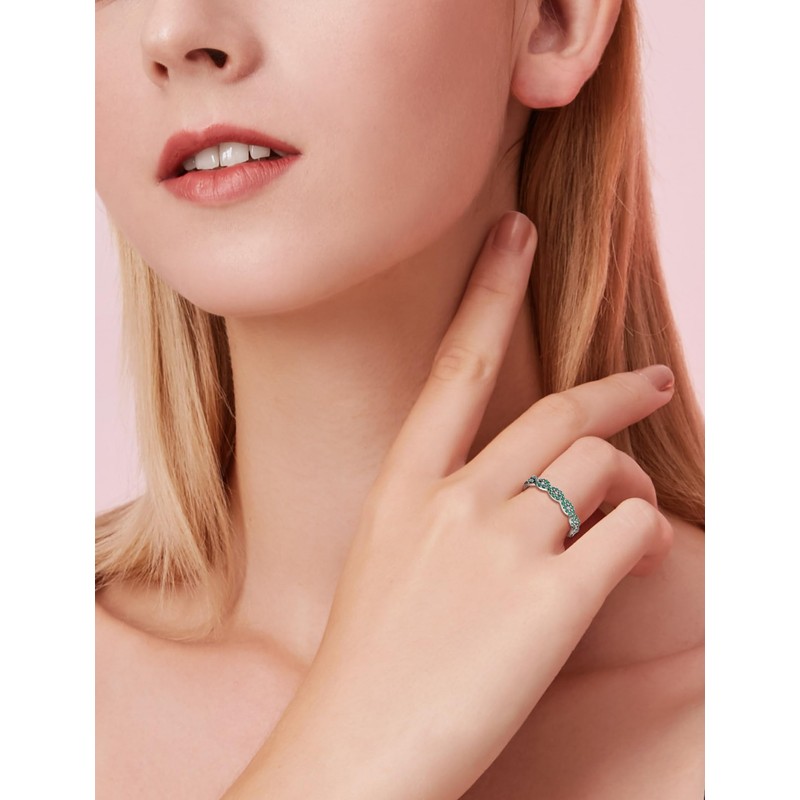 JIWOY Twisted Stackable Ring 925 Sterling Silver Infinity Ring Round