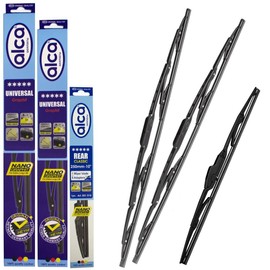 Fits Toyota Yaris 2001-2005 Alca Universal Windscreen Wiper Blades 21"14"12" Front + Rear alca Classic Hook Type AU2114H12ARC