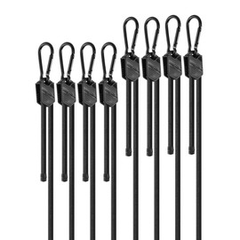 Lucky Straps Adjustable Carabiner Bungee Cords with Hooks, Black Bungee Straps with UV-Resistance & Superior Elasticity for Cargo, Bike, Luggage, Carts, Truck, etc