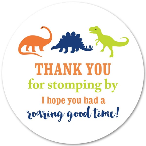 40 cnt Dinosaur Thank You Labels - Birthday Favor Stickers