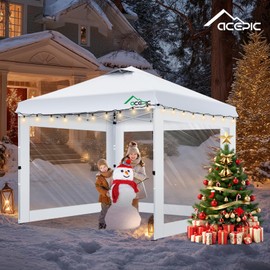 Acepic Clear Canopy Sidewalls for 10x10 Pop Up Tent, Transparent Window Curtain Cloth, 8 Mil PVC Enclosure Fabric with Zipper, 3Pack Sidewalls Only, (White)