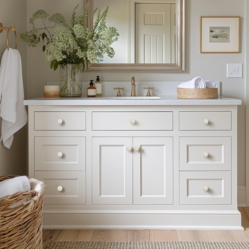 Ravinte 5 Pack Brushed Nickel Round Cabinet Knobs Solid Dresser