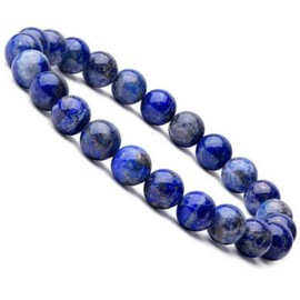 Nathalie Natural Healing Crystal Bracelets For Women/Men, Gorgeous Semi-Precious Gemstones Stretch Beaded Bracelets for Men/Women (Lapis)