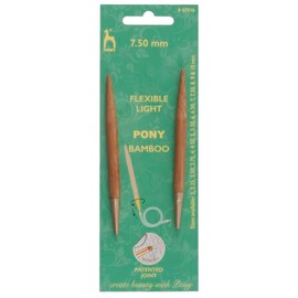 Pony Knitting Pin Tips: Interchangeable: Bamboo: 10.5Cm x 7.50mm