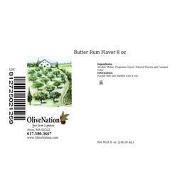 Butter Rum Flavor - Buttered Rum Extract for Baking - Beverages - Sauces - Non-GMO - Gluten Free - Kosher - Vegan - 8 ounces