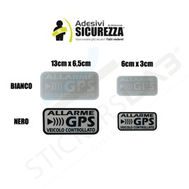 StickersLab GPS Alert Anti-Theft GPS Security Anti-Theft Stickers for Car, Motorcycle, Truck, Caravan (Black, Pack of 4 (12x6cm)