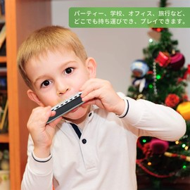 East top Harmonica Beginner, Blues Harmonica for Kids, Stainless Steel C 10 Holes, 20 Tones, Study, Practice, Black (T10-1)..