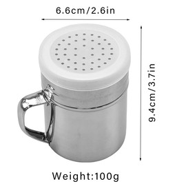 AIMALL 304 Stainless Steel Powder Jar with Lid and Handle - Moisture-Proof Baking Sifter for Flour, Sugar, and Coffee