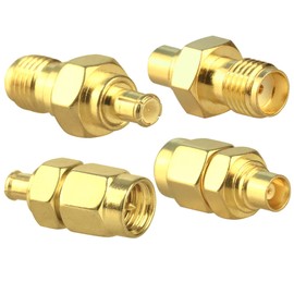 SMA to MCX Connectors Kit Coaxial Adapter Male to Female for WiFi Antenna/Networks/WiFi Router/Coaxial Cable Gold-Plated MCX to SMA Coax Adapter Kit 4 Pack