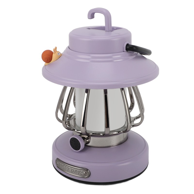 Retro Rechargeable Camping Lantern Infinite Dimming 3 Level Color Temperature