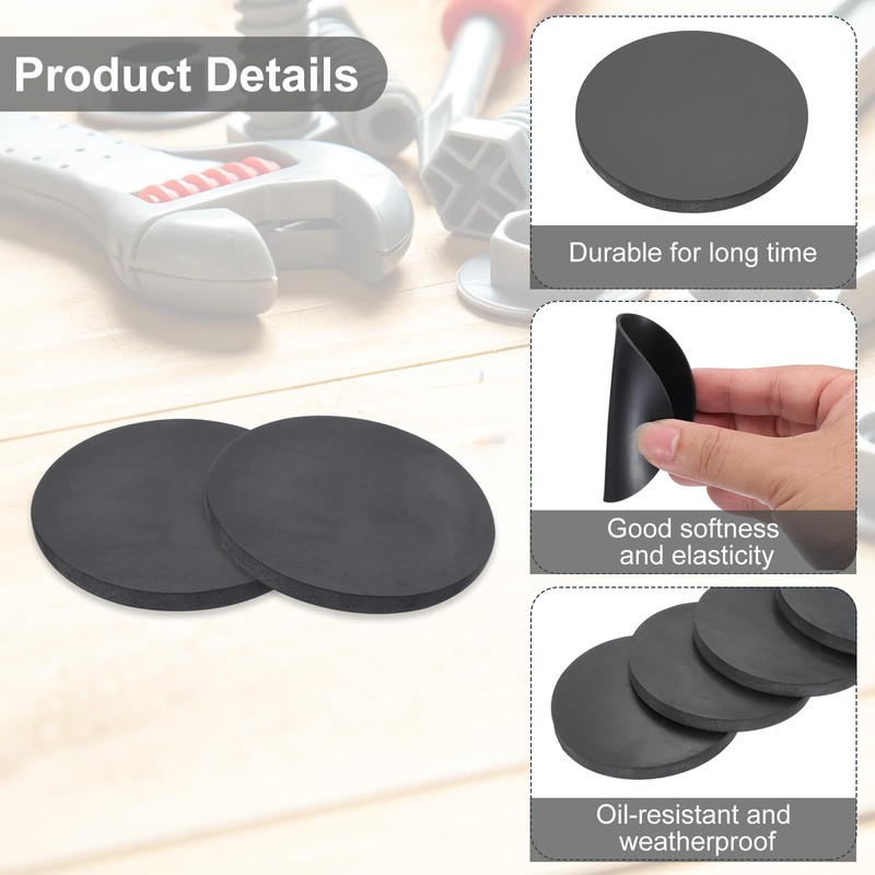 PATIKIL Rubber Solid Discs Washers, 10 Pcs 75mm OD x